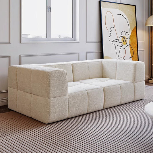 布地で心地よさを追求したモジュール式リビングソファ