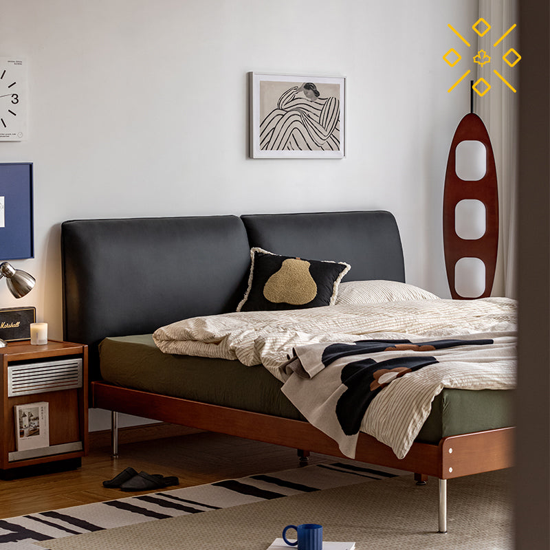 コンパクトなモダンな木製ベッドフレーム