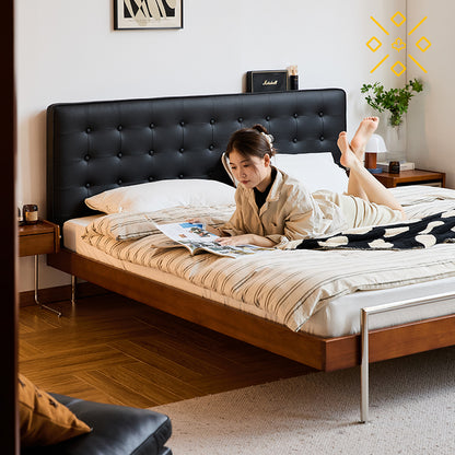 コンパクトなモダンな木製ベッドフレーム