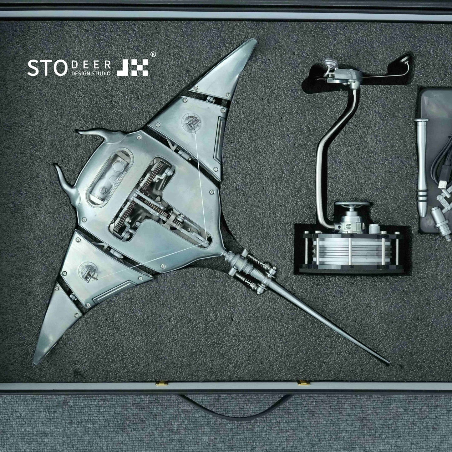 Mechanical Metal Manta Rays Model