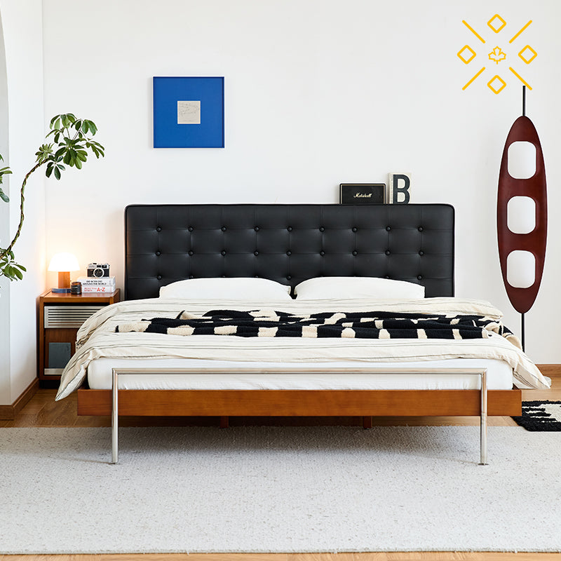 コンパクトなモダンな木製ベッドフレーム