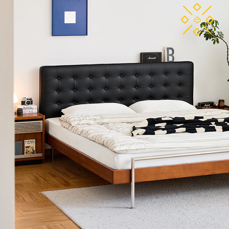 コンパクトなモダンな木製ベッドフレーム