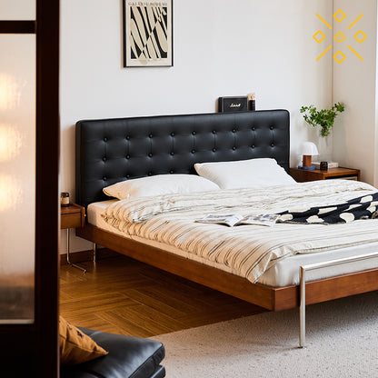 コンパクトなモダンな木製ベッドフレーム