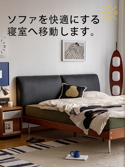 コンパクトなモダンな木製ベッドフレーム