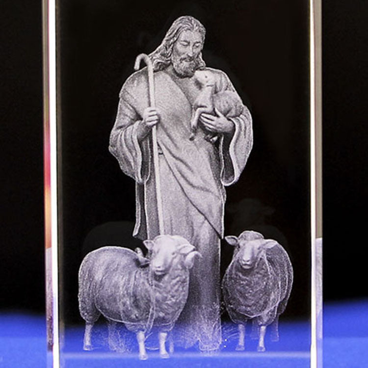 Jesus Shepherd crystal engraving handicrafts