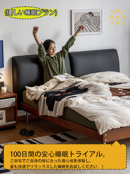 コンパクトなモダンな木製ベッドフレーム