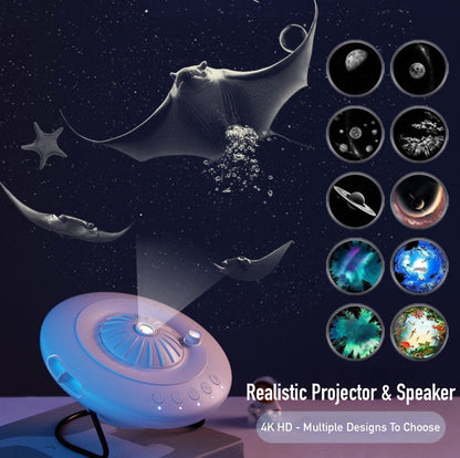 Realistic UFO Galaxy Projector Bluetooth Speaker