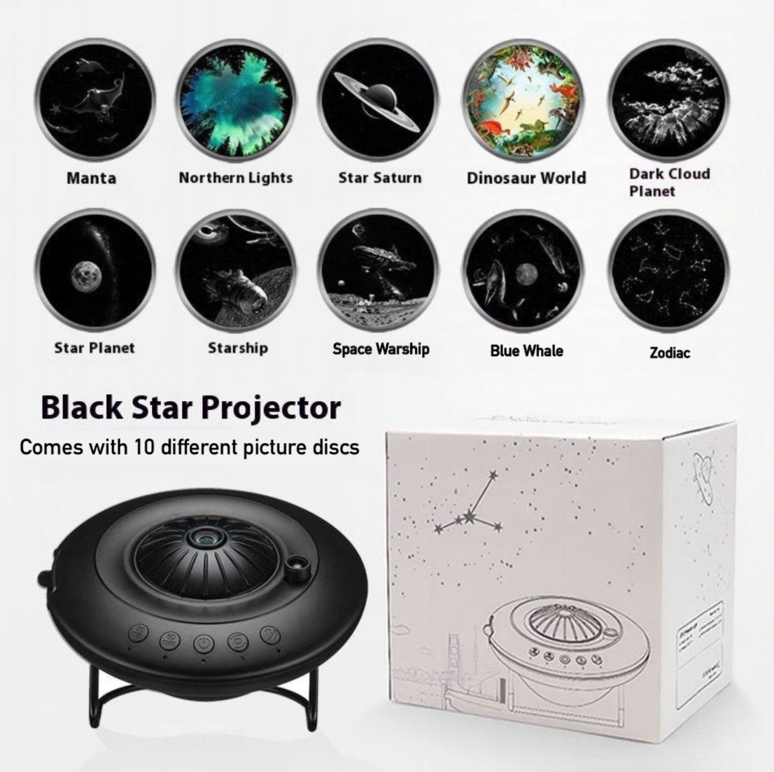 Realistic UFO Galaxy Projector Bluetooth Speaker