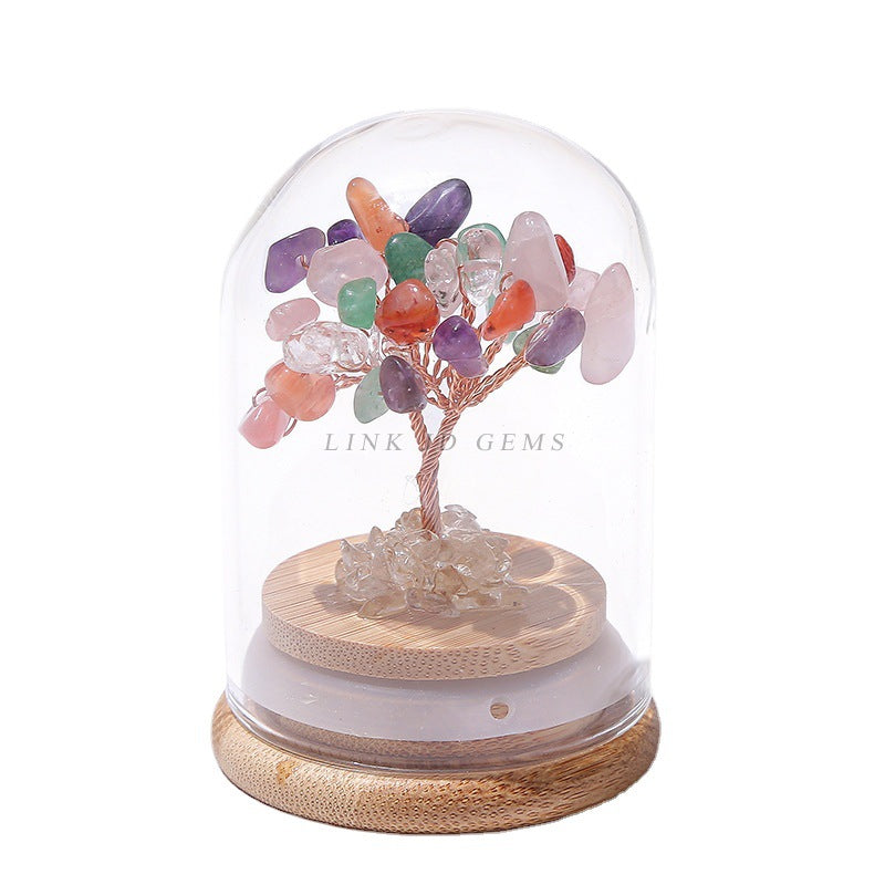 Natural crystal gravel wishing bottle ornament