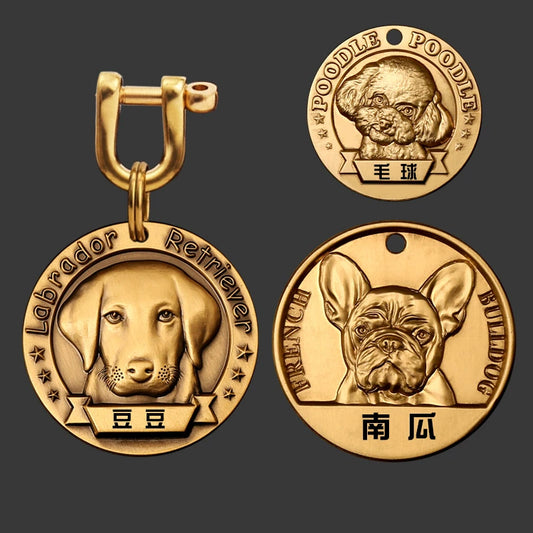 lettering anti-lost pet brand customization pure brass