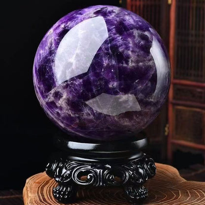 Natural purple crystal ball ornament