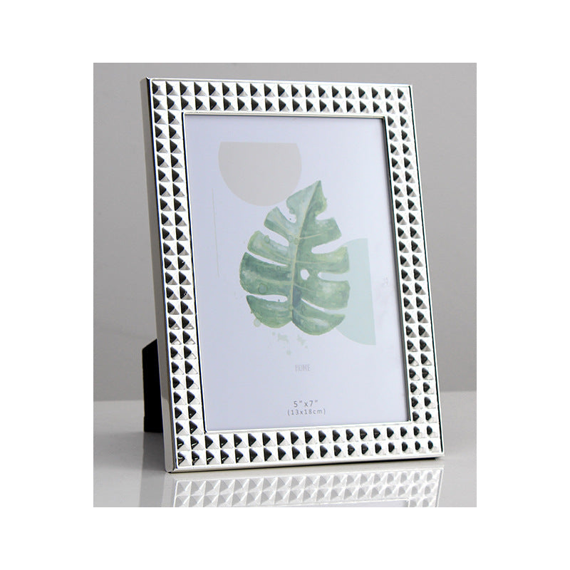 High-end photo frame Modern fashion flash diamond silver metal photo frame