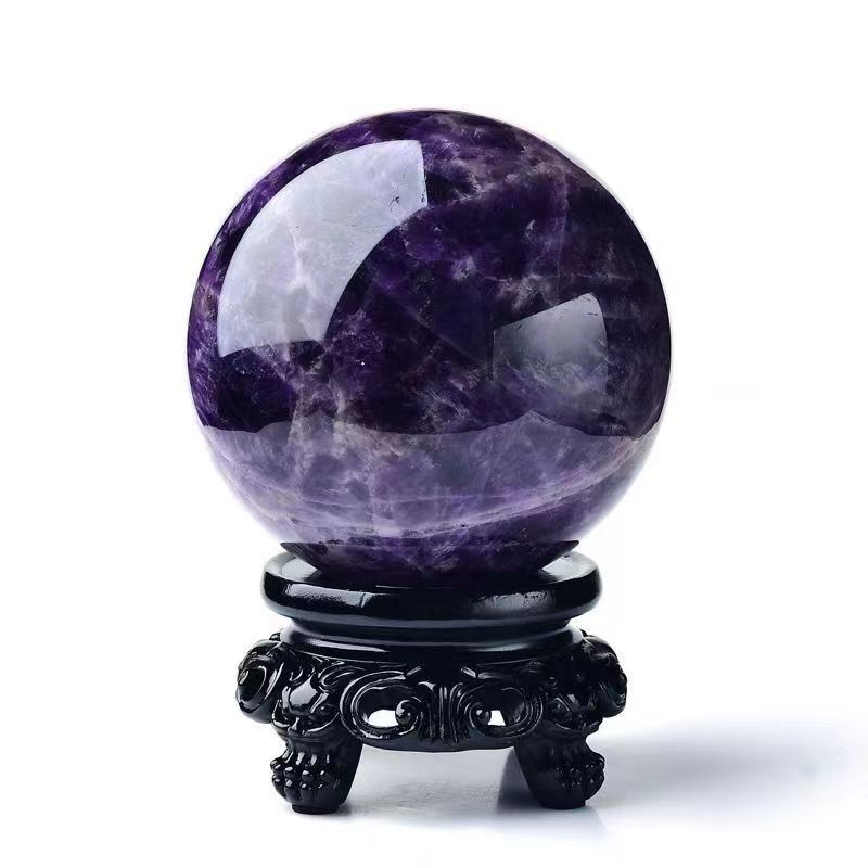 Natural purple crystal ball ornament