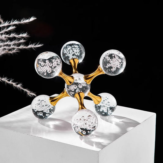 Geometric crystal molecular ball ornament