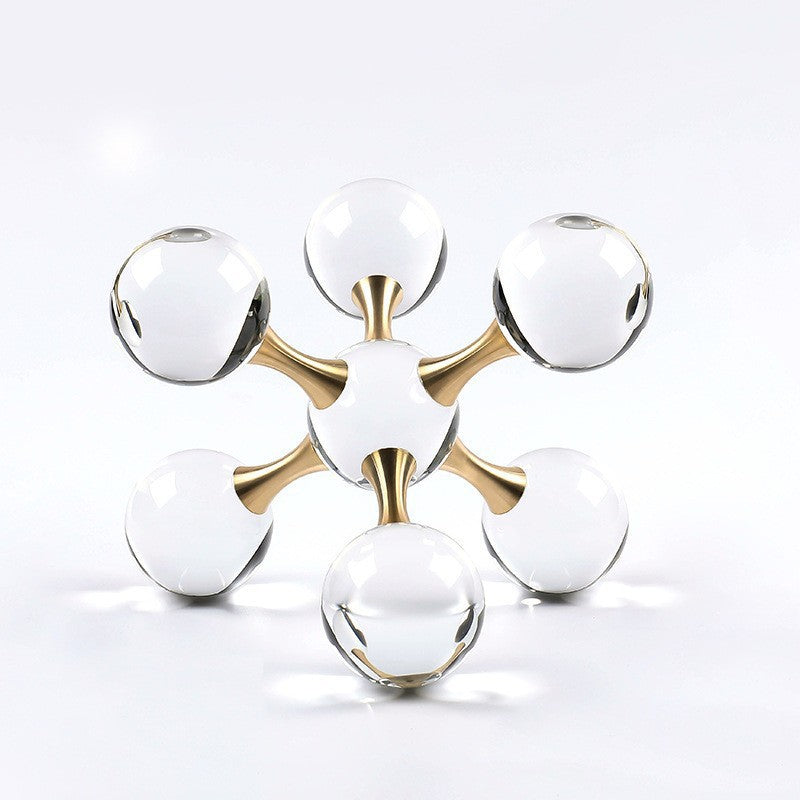 Geometric crystal molecular ball ornament