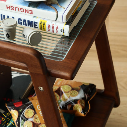 コンパクトな胡桃材のモバイルカート