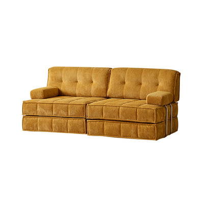 レトロなマスタードイエローのソファ