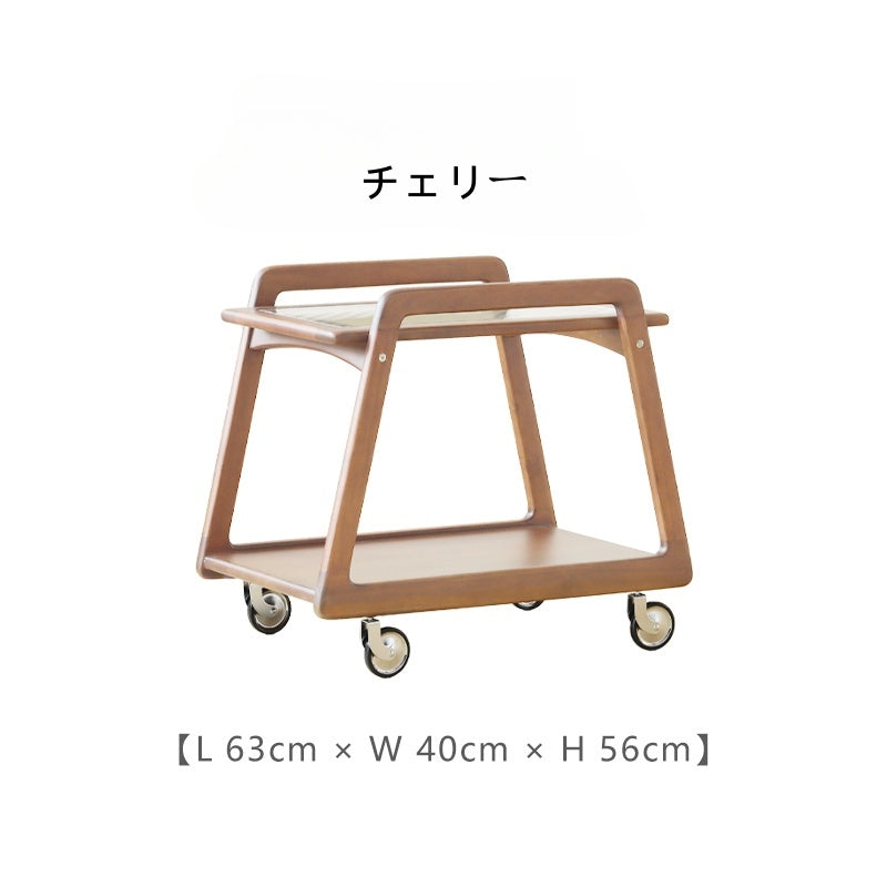 コンパクトな胡桃材のモバイルカート