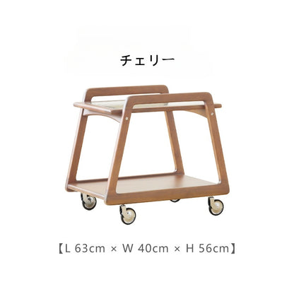 コンパクトな胡桃材のモバイルカート