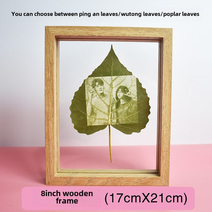 Leaf carving photo customization