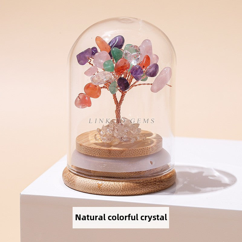 Natural crystal gravel wishing bottle ornament