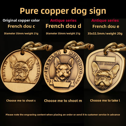 lettering anti-lost pet brand customization pure brass