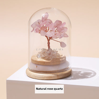 Natural crystal gravel wishing bottle ornament