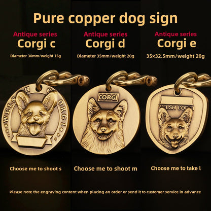 lettering anti-lost pet brand customization pure brass