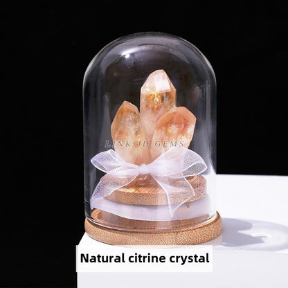 Natural crystal gravel wishing bottle ornament