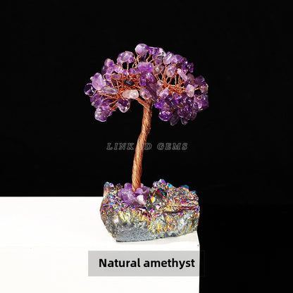 Natural crystal gravel wishing bottle ornament