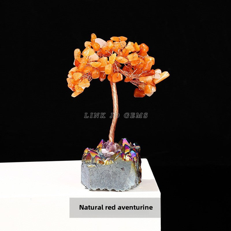 Natural crystal gravel wishing bottle ornament