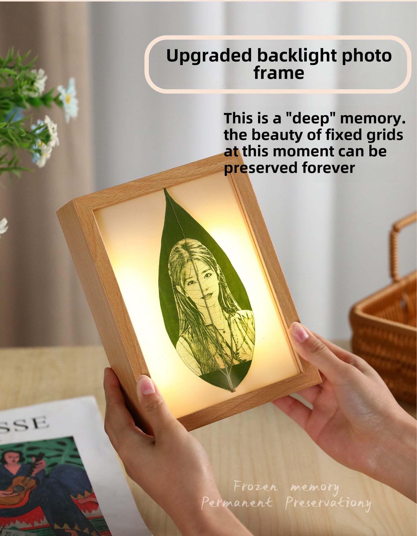 leaf carving leaf carving photo luminous photo frame gift box packaging