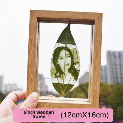 Leaf carving photo customization