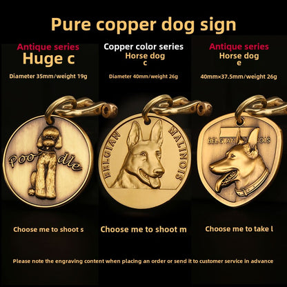 lettering anti-lost pet brand customization pure brass